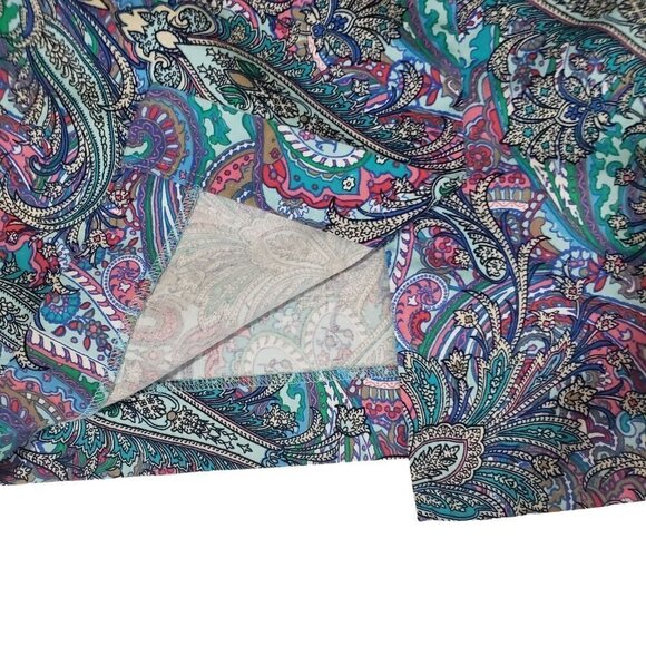 Talbots Petite 14 Floral Straight Skirt Cotton Stretch Blue Multicolor Womens - Picture 7 of 10